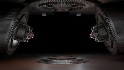 魔幻幻想门户未来传送3d渲染