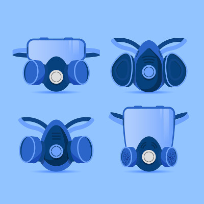 防毒面具呼吸器插图矢量