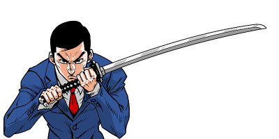 像西装革履的武士一样酷的商人