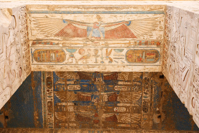 埃及象形文字在Medinet Habu神庙，卢克索，埃及
