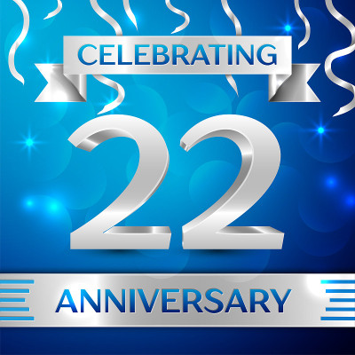 Twenty two 22 Years Anniversary Celebration Design