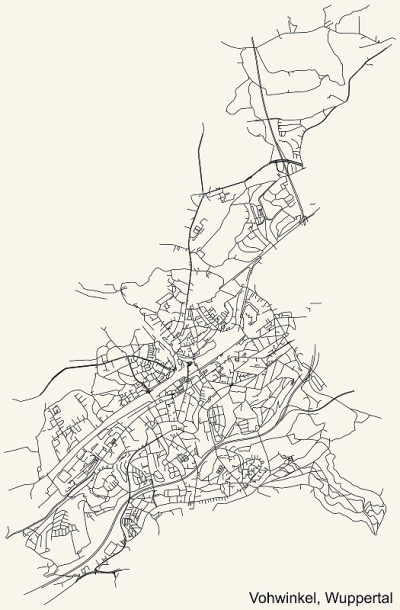 德国伍珀塔尔Vohwinkel区街道道路图