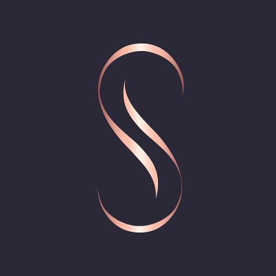 字母S标志。美容、spa图标。书法字母最初。