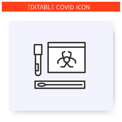 covid - 19鼻拭子试剂盒线图标