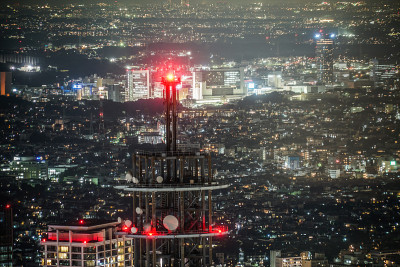 从地标大厦俯瞰新横滨的夜景