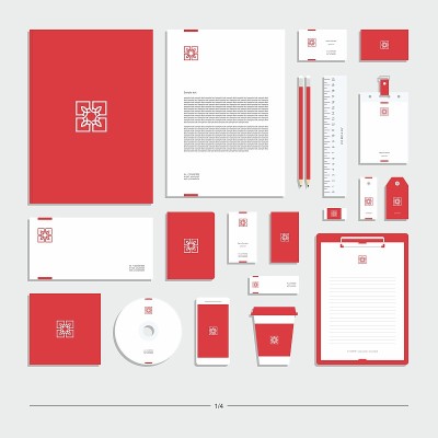 抽象企业身份与标志。文具。创意设计。