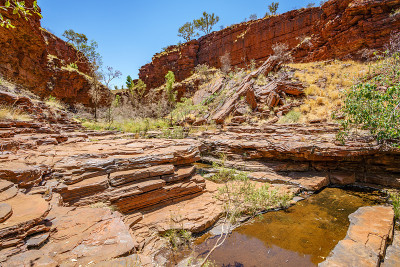 在karijini国家公园的weano峡谷徒步旅行，澳大利亚西部57