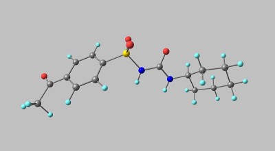 乙六胺分子结构在灰色上分离