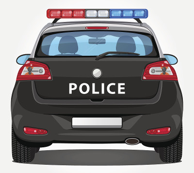 矢量警车-后视图-可见内部版本