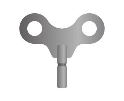 一个发条玩具孤立矢量插图。
