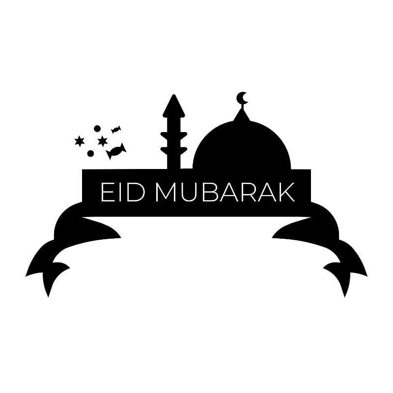 Eid Mubarak Icon Flat Design.