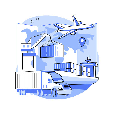 联合运输抽象概念矢量图。