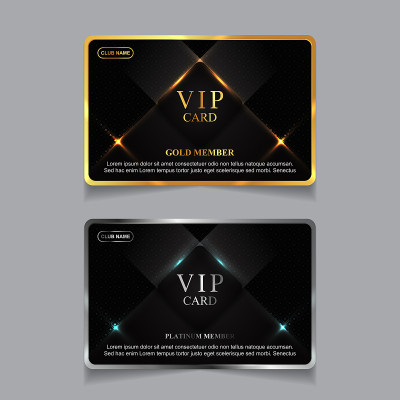 Vector VIP golden and platinum card. Black geometr