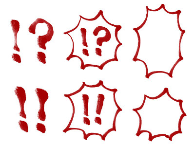 卡通对话/语音气泡设置问号和感叹号红白