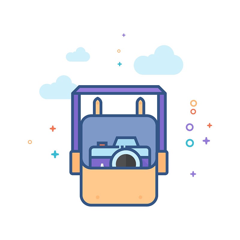 Flat Color Icon - Camera bag预览效果