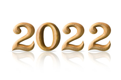 木制的数字2022