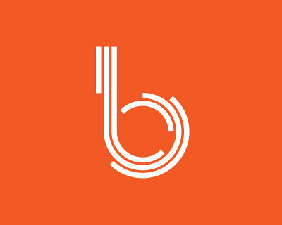 reative letter B from circle segments and stripes 