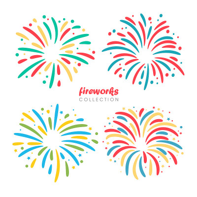 Graphic fireworks design for celebrating the new y