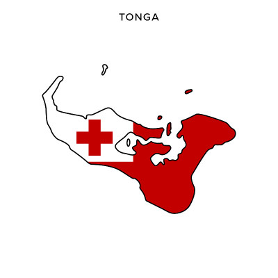 Tonga map with flag vector stock illustration desi