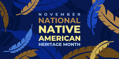 Native american heritage month. Vector banner, pos
