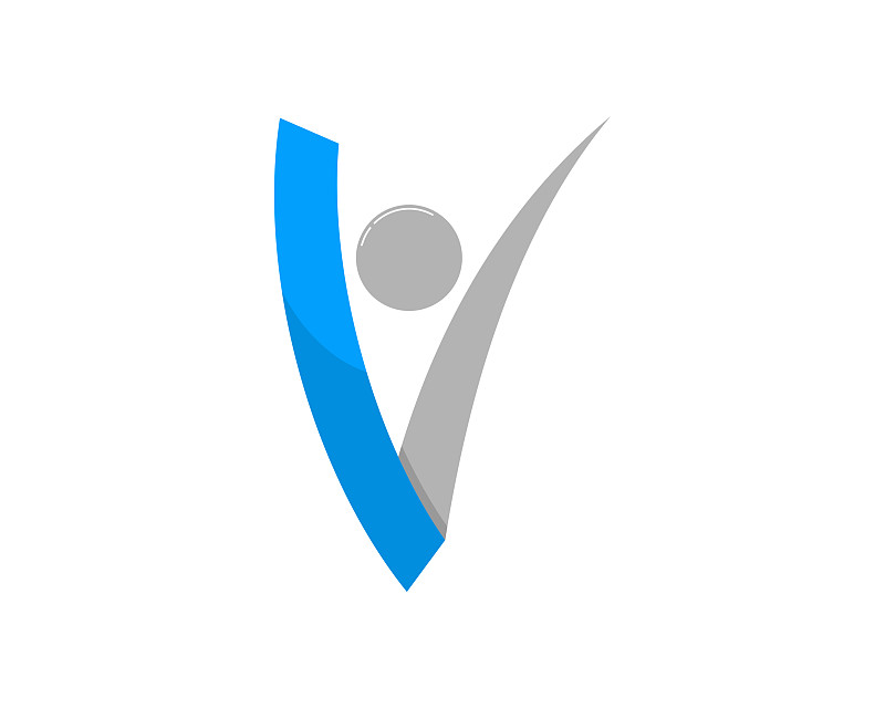 V字与嗖嗖的人的形状标志