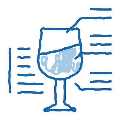 葡萄酒结构涂鸦图标手绘插图
