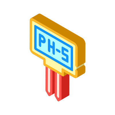 Ph计测量设备等角图标矢量插图