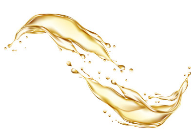 olive oil splashing isolated on white background
