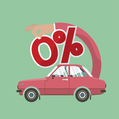 0%汽车贷款矢量插图