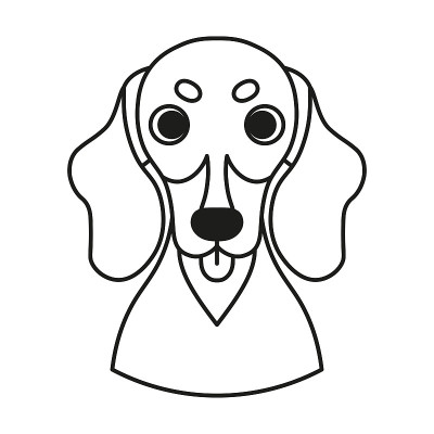 孤立可爱的化身的猎犬品种向量