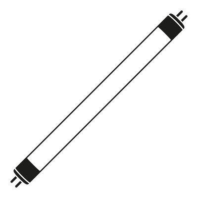 Black and white tube light bulb