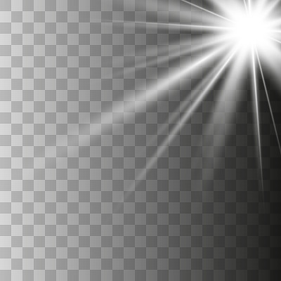 魔法灯。阳光与发光粒子。向量