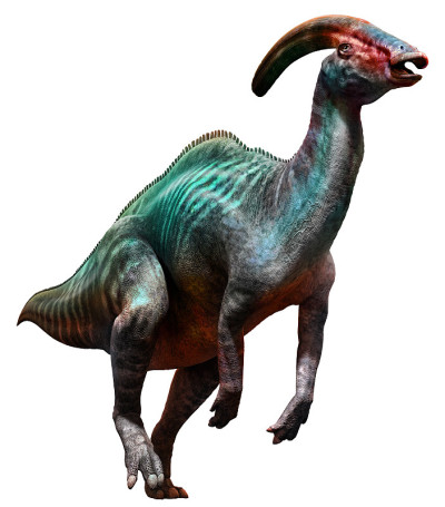 来自白垩纪时代的副栉龙3D插图