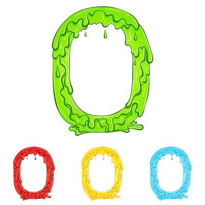 字母O带流滴颜色