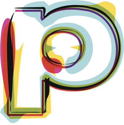 彩色字体字母p