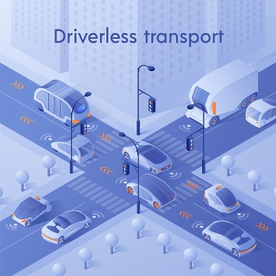 智能汽车在城市十字路口的交通中行驶