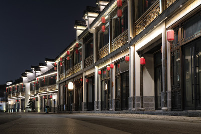南京孔庙古建筑夜景