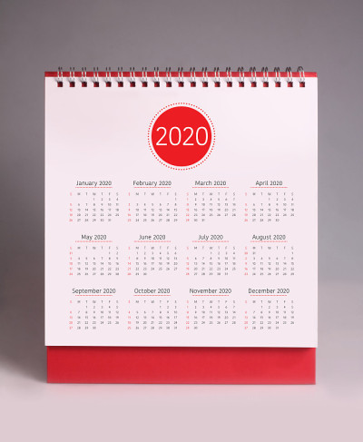 简易台历2020