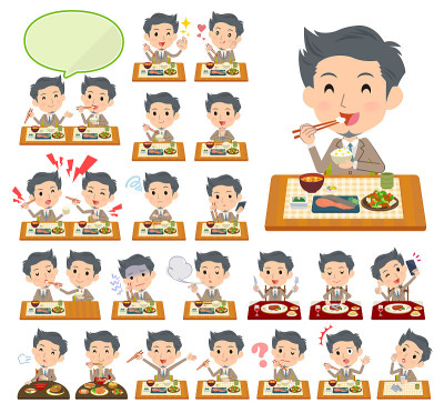 米色适合短发男士用餐