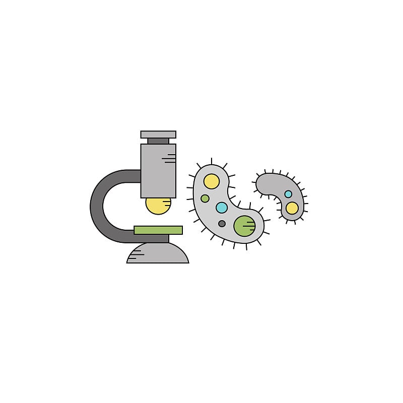 微生物学和制药行业矢量图标集