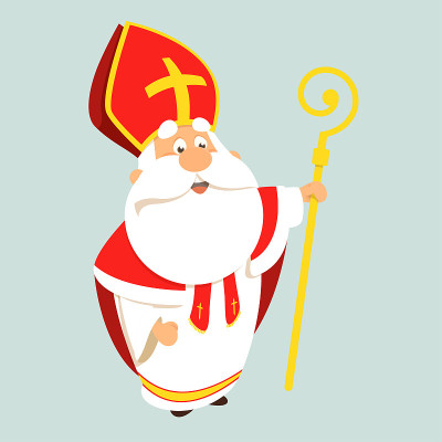Saint Nicholas happy cute cartoon vector illustrat