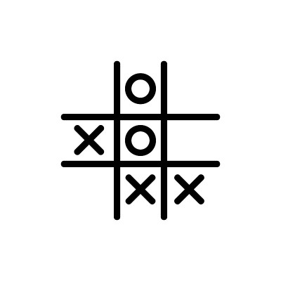 游戏TIC TAC脚趾图标矢量轮廓插图