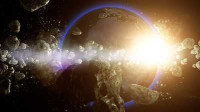 地球受到小行星的攻击