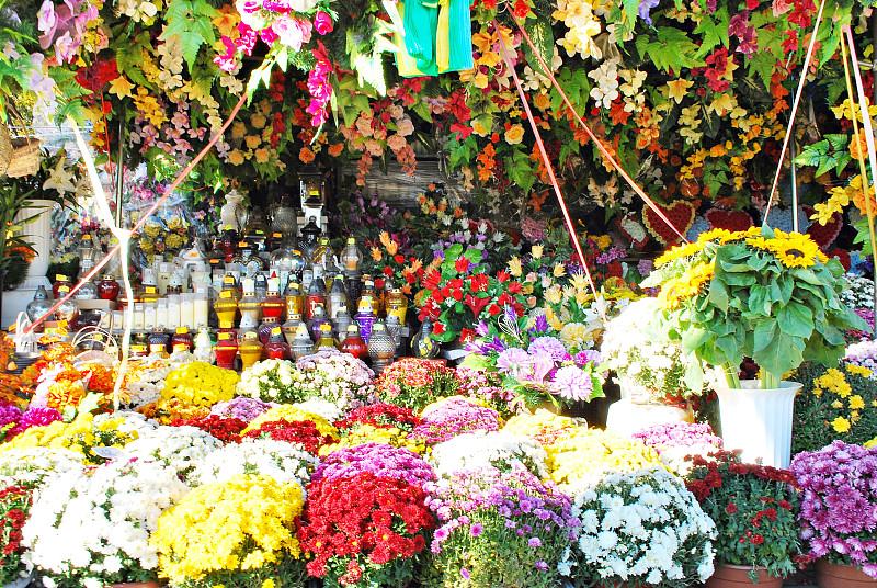 墓园鲜花，装饰