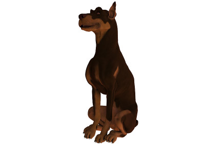 坐杜宾犬3d