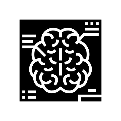脑部放射学研究字形图标矢量插图