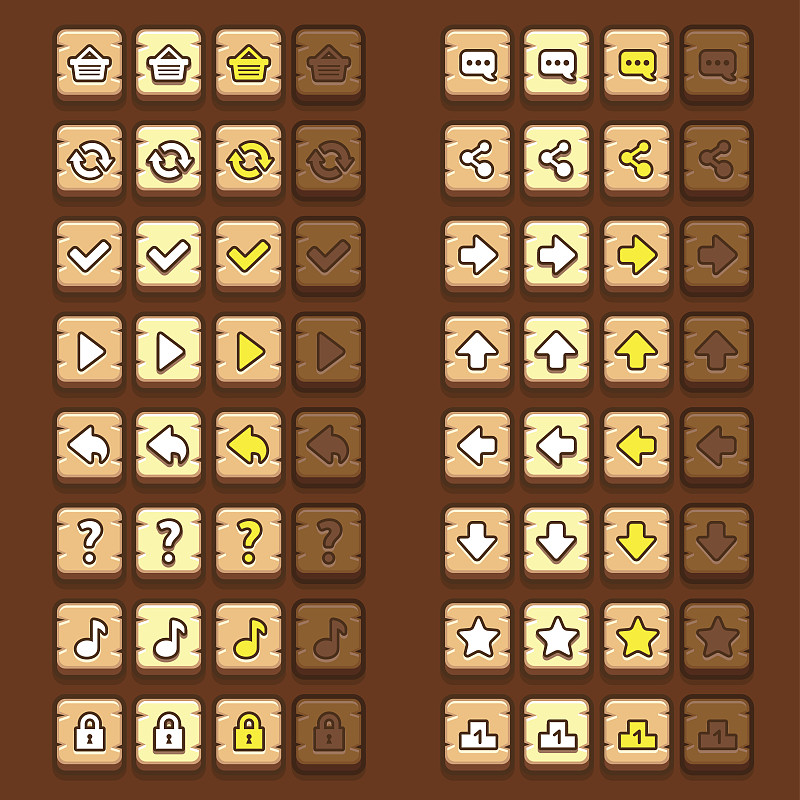 游戏的图标、按钮、界面、UI