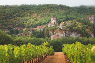 Saint-Cirq-Lapopie葡萄园视图