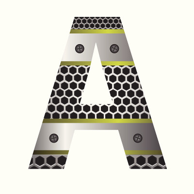 穿孔金属字母A