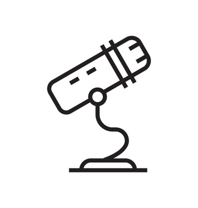 麦克风图标矢量细线风格。语音信号。用于音频播客广播的麦克风符号。